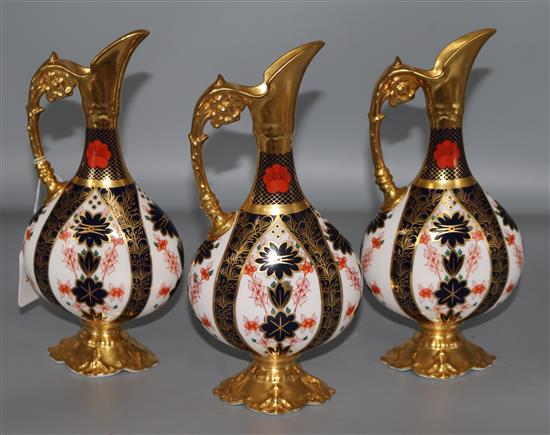 A Three Royal Derby ewers 24cm